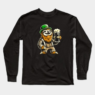 St. Patrick's Day Sloth T-Shirt – Cheers & Beers Lazy Style Long Sleeve T-Shirt